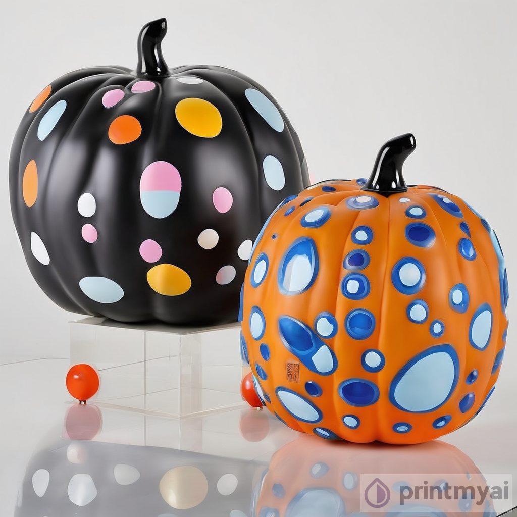 Yayoi Kusama Pumpkin Pop Art Resin Sculptures: A Fun & Colorful Duo!