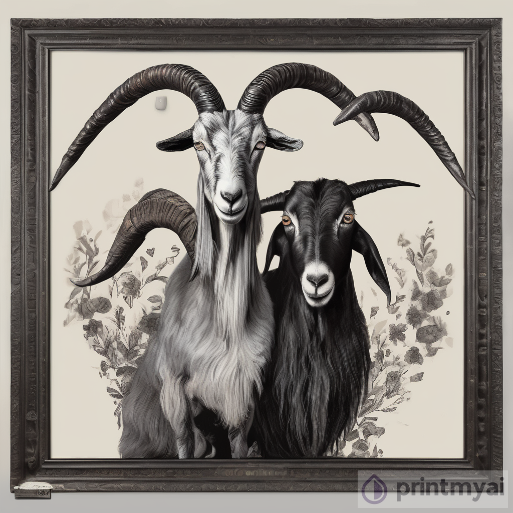 Whimsical Goat and Jackal Art
