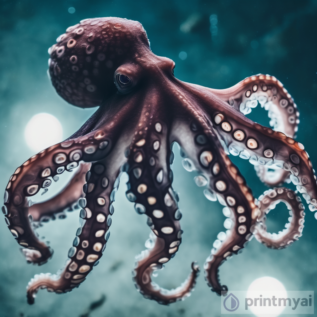 Exotic Deep Sea Octopus Moonlight DSLR Photography