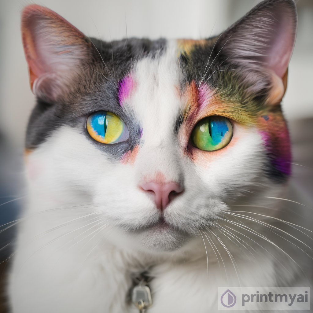 Heterochromic Cat Portrait Art