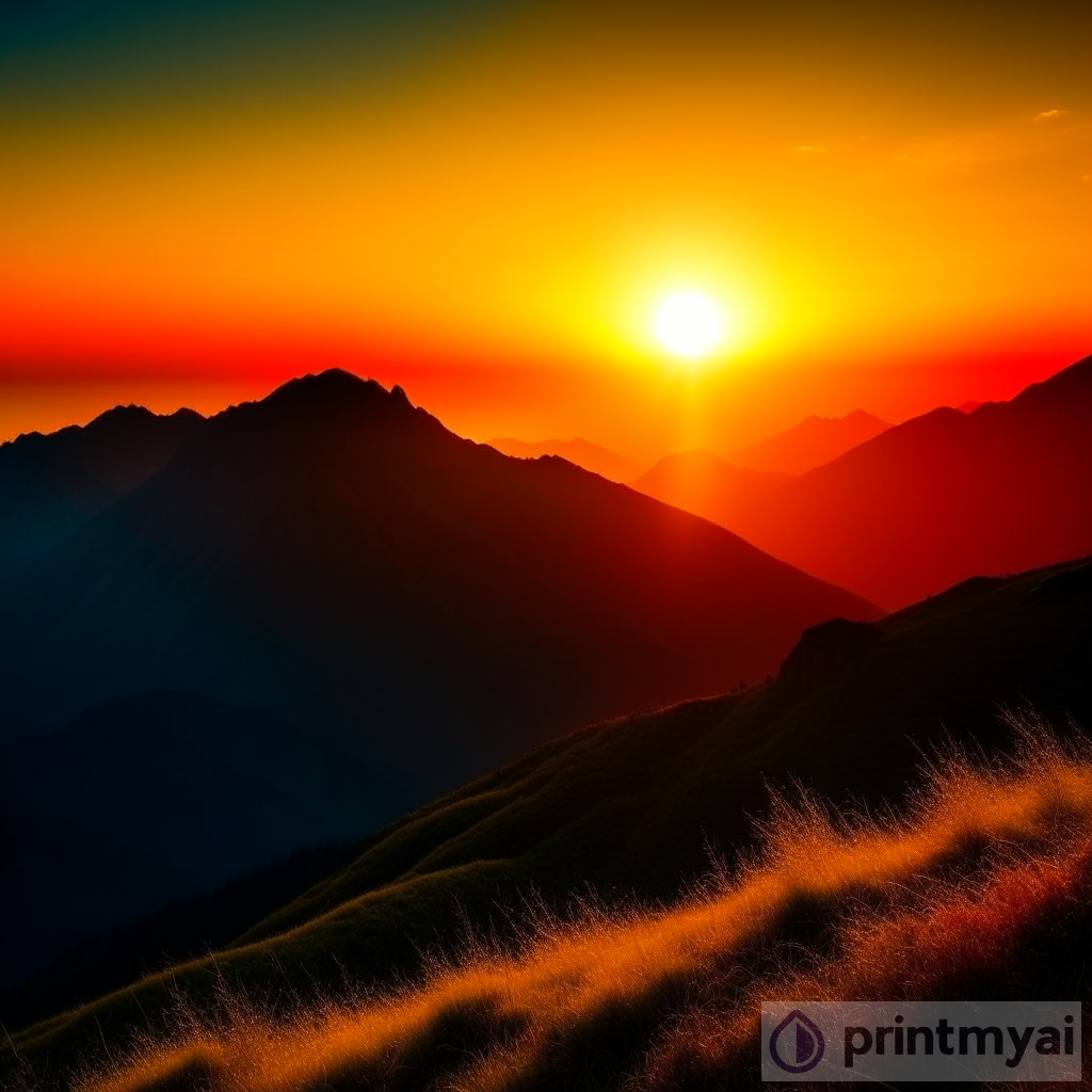 Sunset in Mountains - A Natural Masterpiece