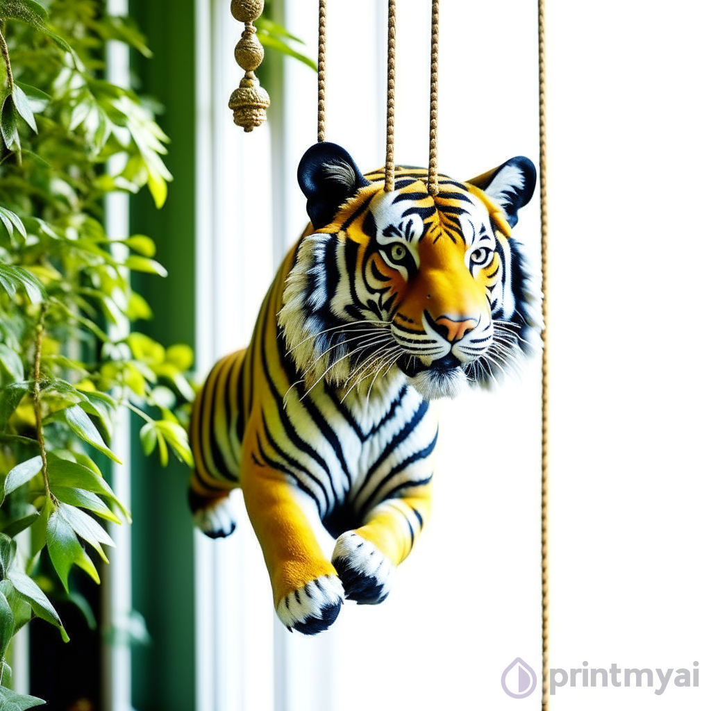 Tiger Hanging in Jungle - Wildlife Beauty
