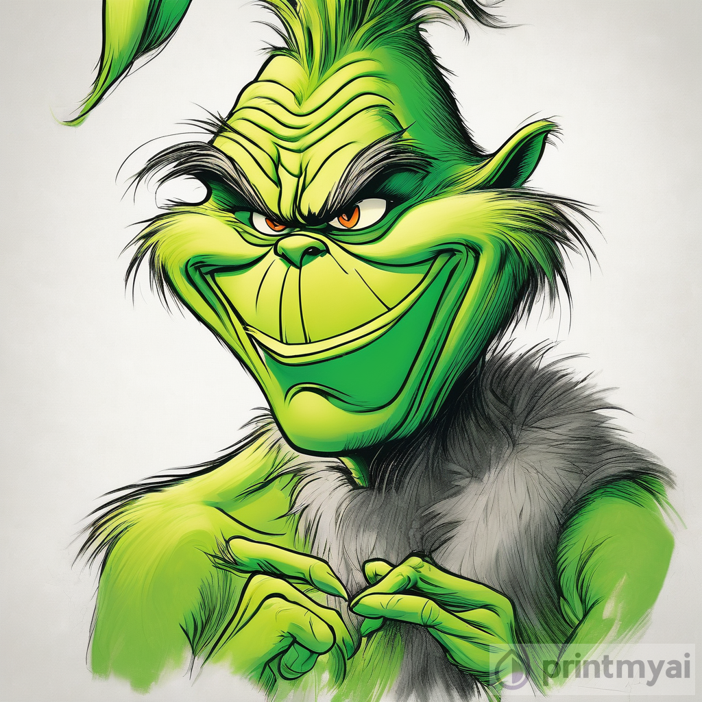 Mischievous Grinch Drawing