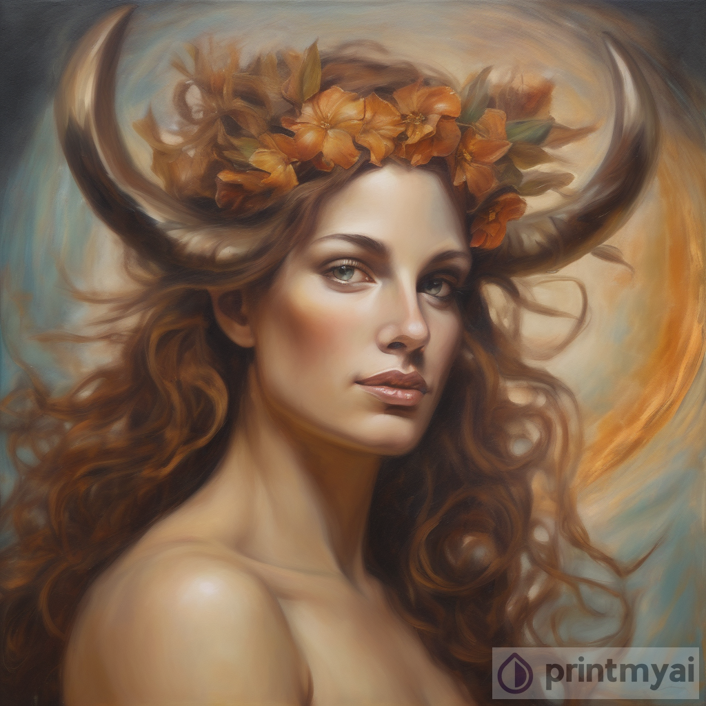 Sensual Aphrodite: Taurus Energy in Oil Painting