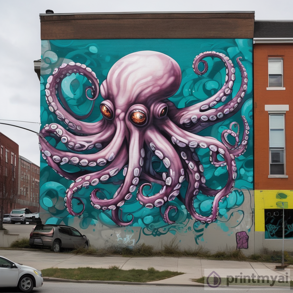 Mesmerizing Octopus Urban Mural