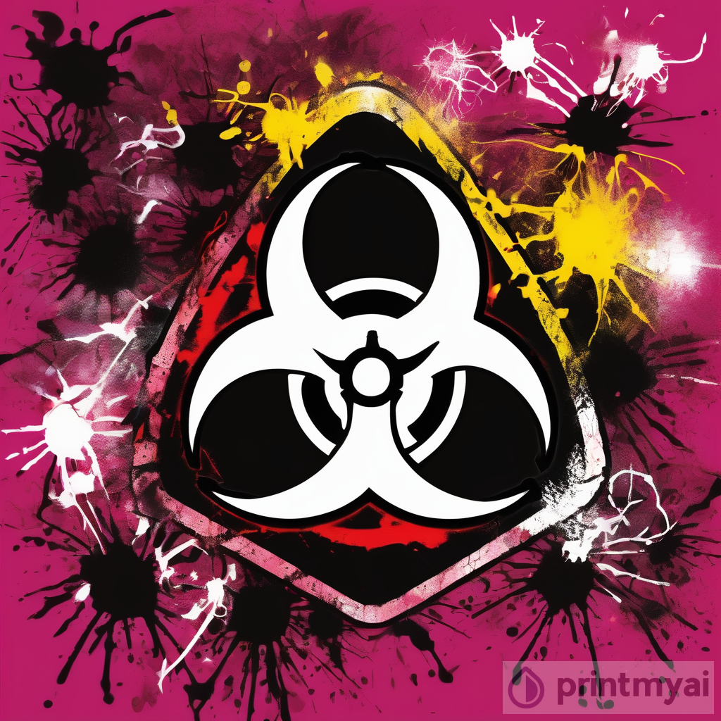Vivid Biohazard Graffiti Art Warning Sign