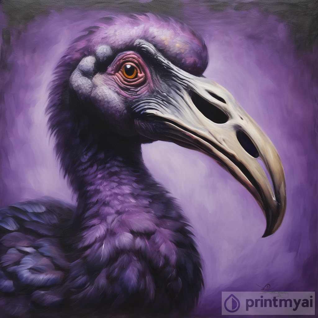 Romantic Dodo Portrait in Purple Hues