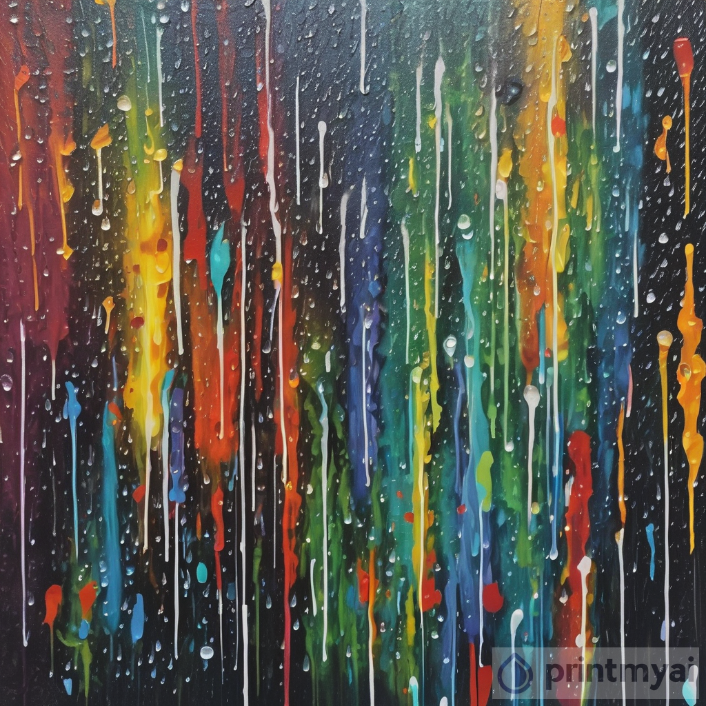 Abstract Rain Painting: Capturing the Essence of a Rainy Day