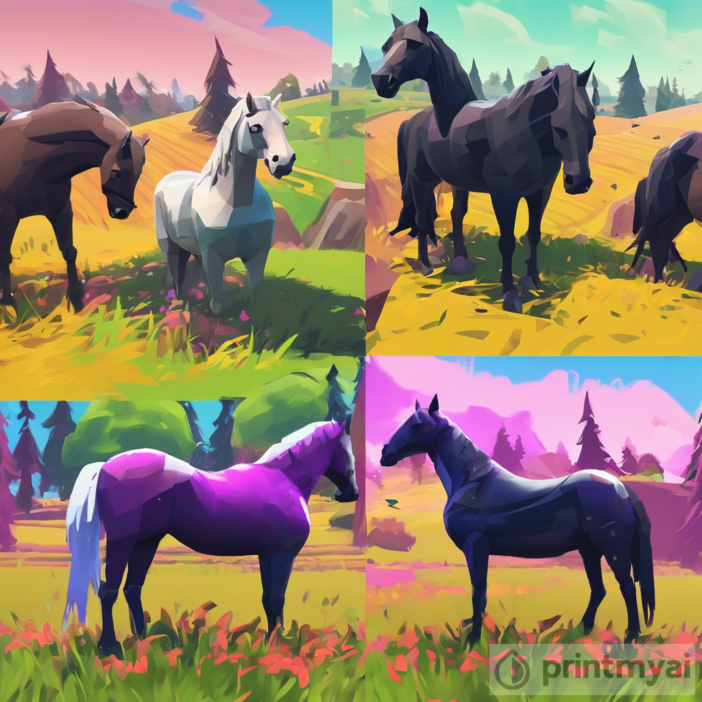 Fortnite Art: Horses in the Field AI Artwork