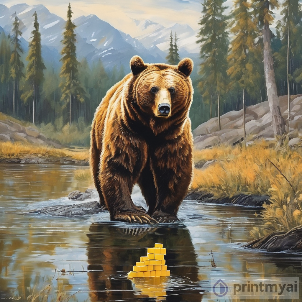 Bear Searching for Honey: Wildlife Artwork