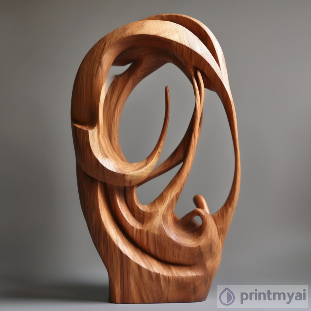 Hand-Carved Wooden Abstract Sculptures