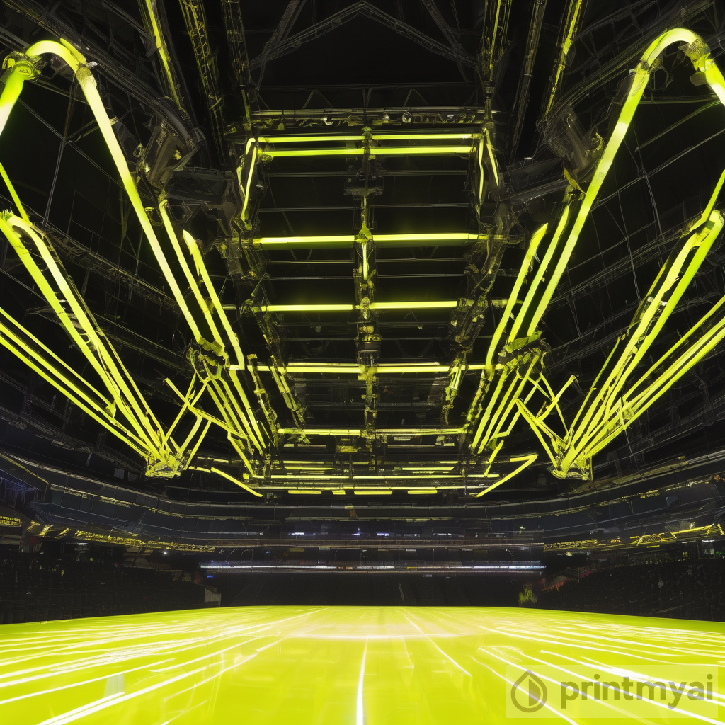 Surreal Dark Matter Concert Lighting Panorama Neon Yellow