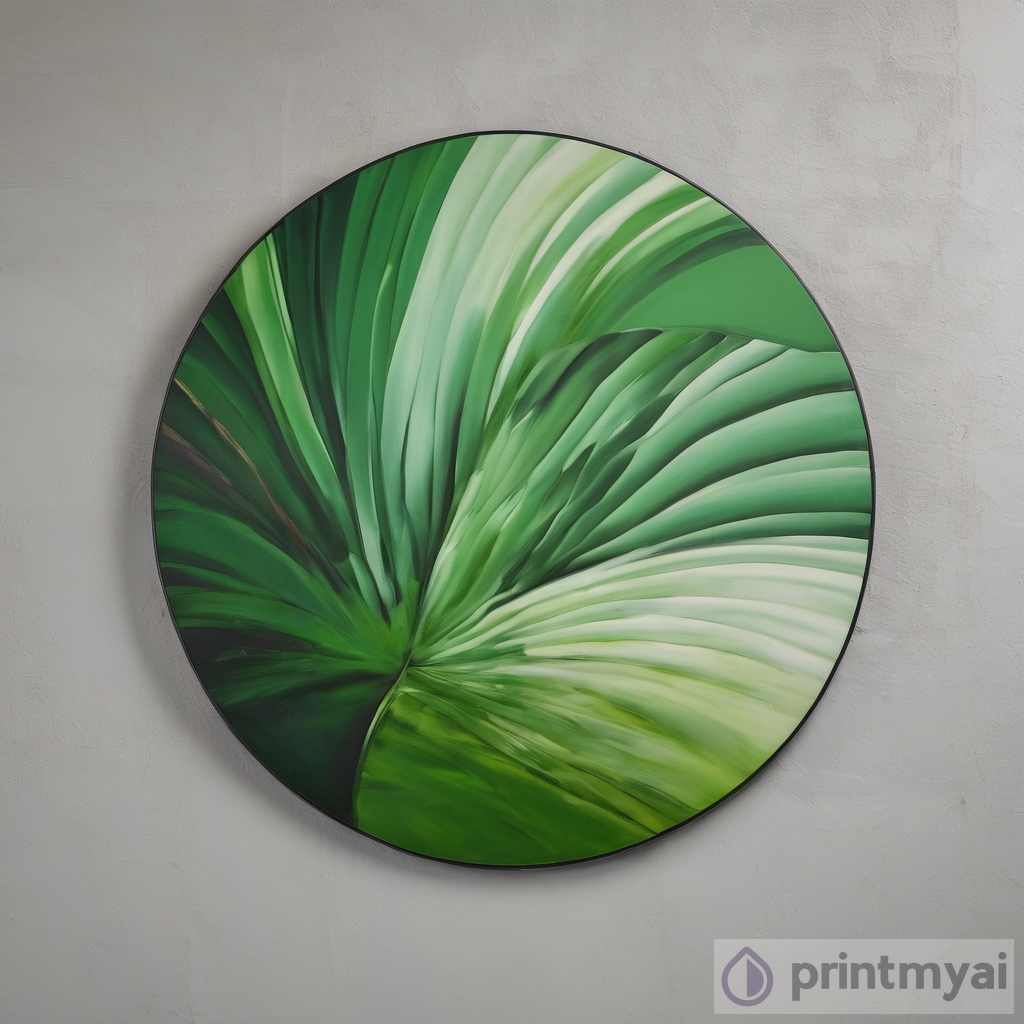 Green Wall Art Round - Nature-Inspired Home Decor