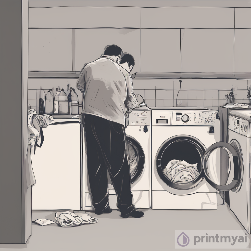 Repairman Fixing Washing Machine