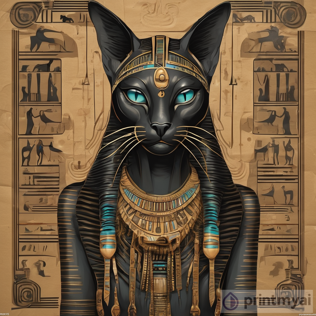 Bastet Egyptian Mythology: Surreal Cardboard Art