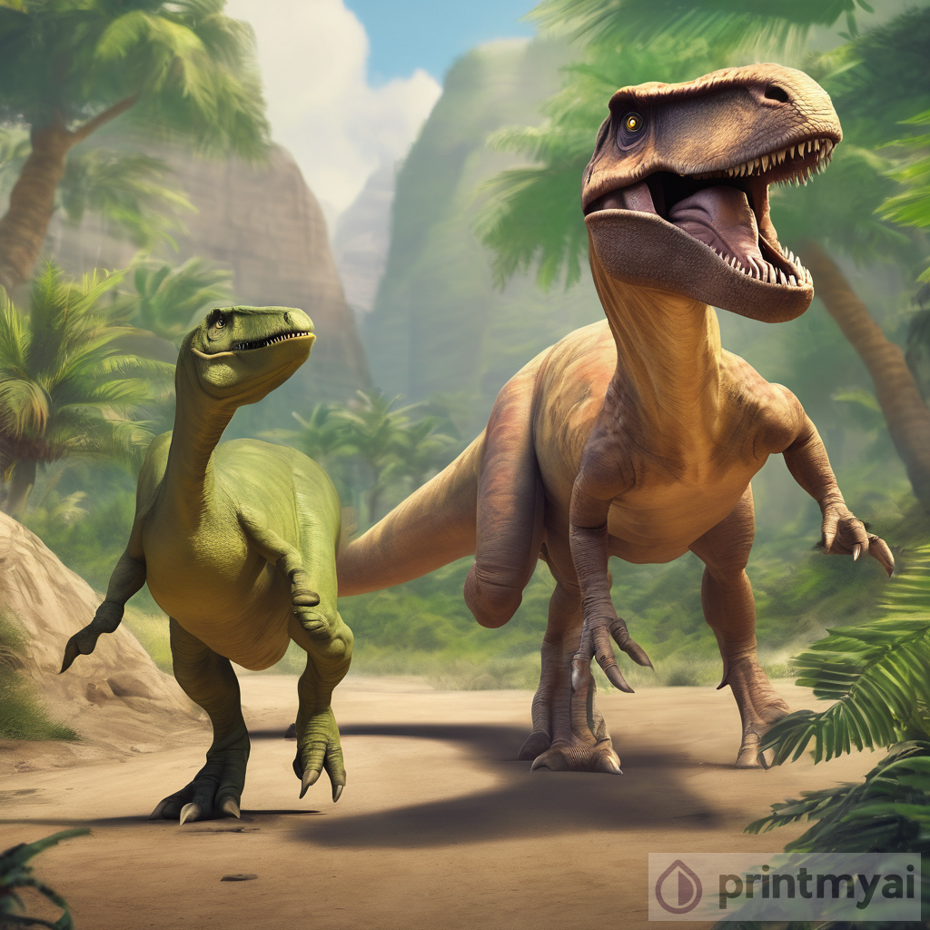 T-rex Selfie with Parasaurolophus
