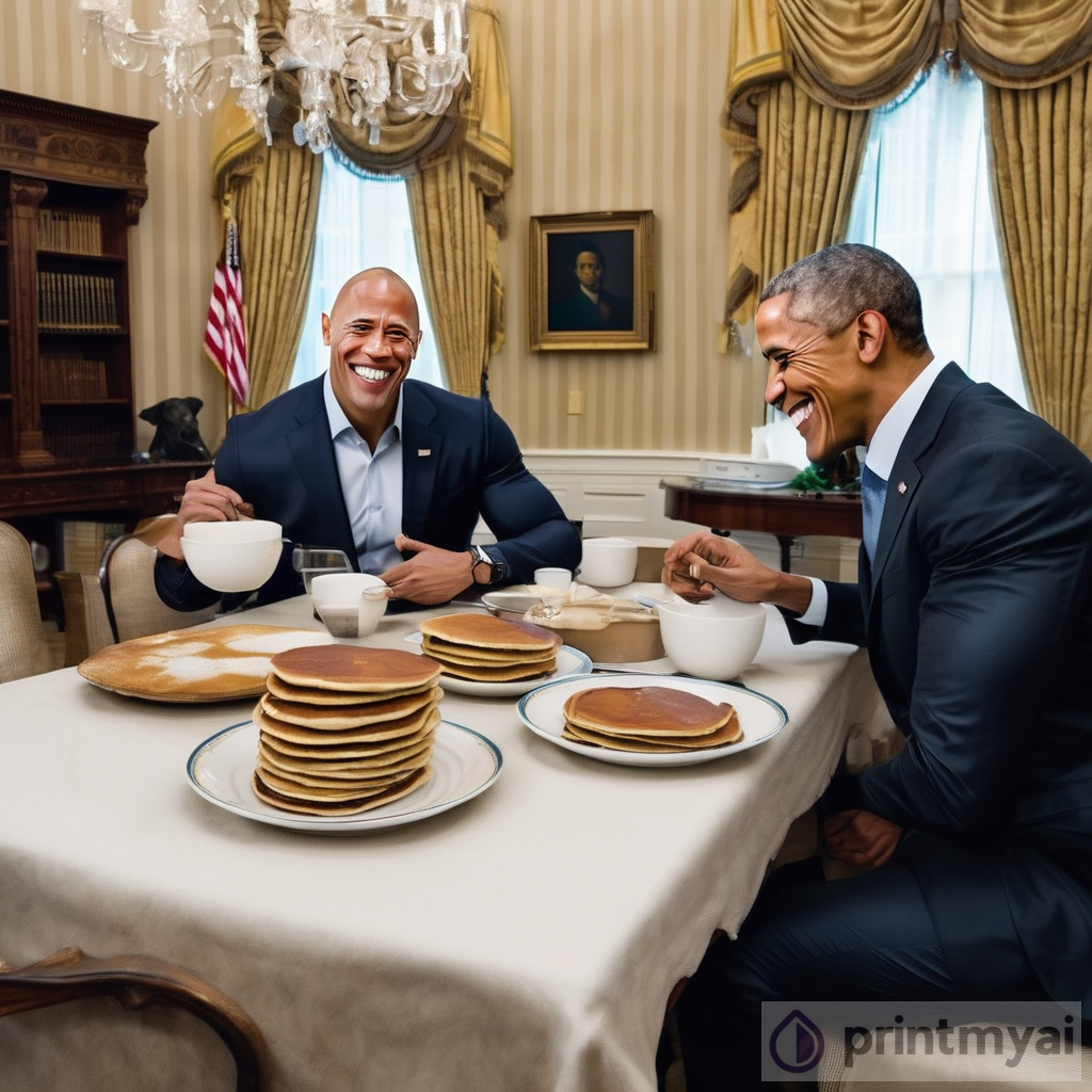 The Rock and Barack Obama Pancake Breakfast