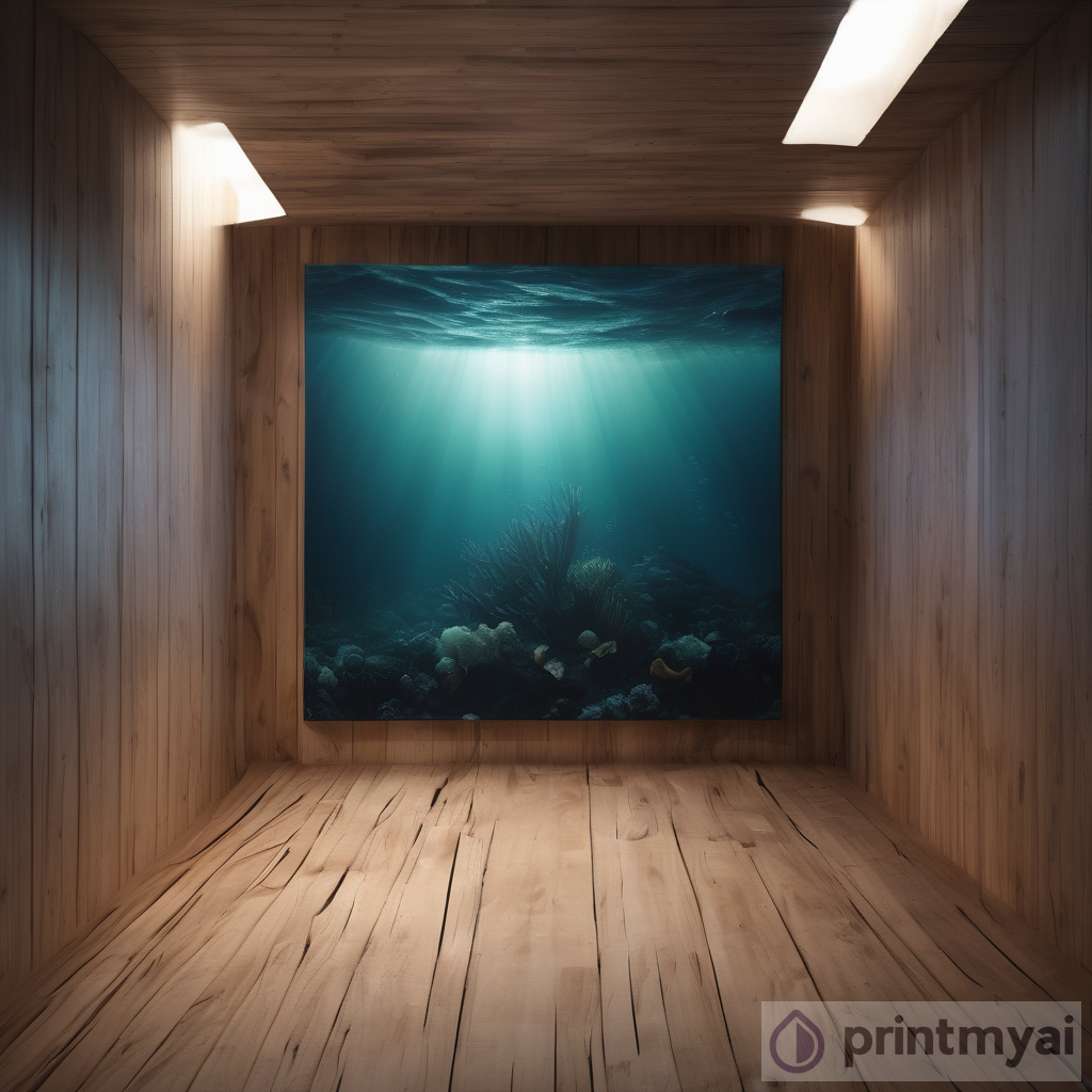 Photorealism Minimalist Deep Sea Strobe Wooden Art