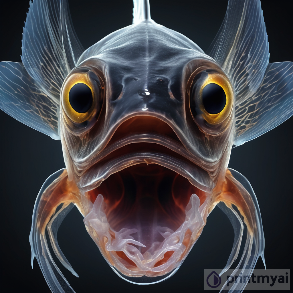 Intricate Deep Sea Fish Anatomy Micro Photograph