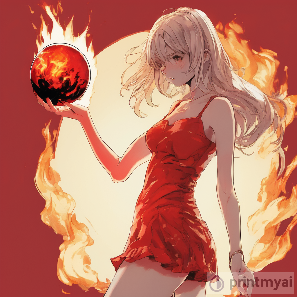 Fiery Girl in Red Dress
