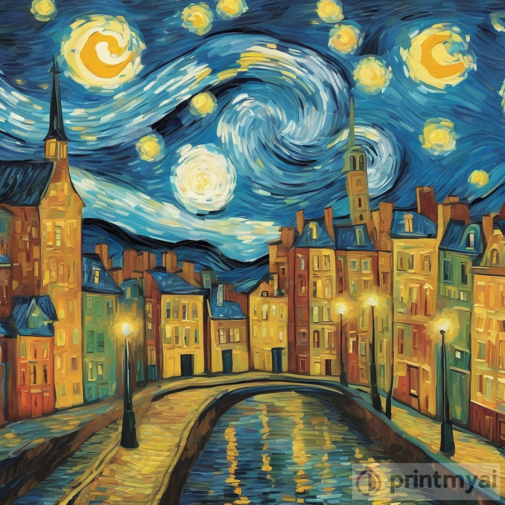 Van Gogh Inspired Cityscape Art