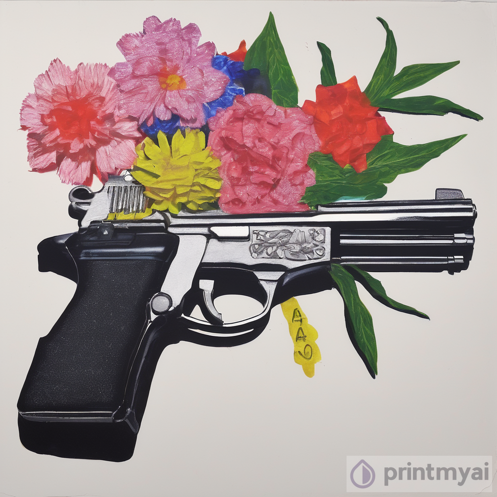 Inter-Relation Selfie 204: Gun and Flowers Artwork