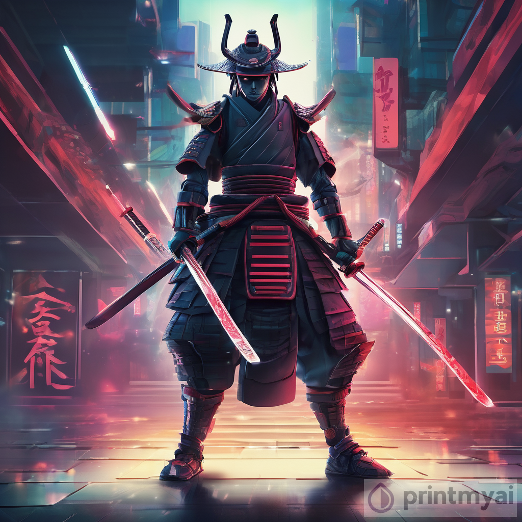 Futuristic Samurai Fusion - Anime Art