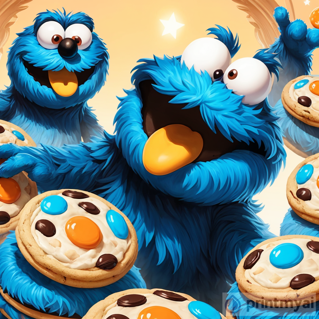 Adorable Cookie Monster PNG Artwork