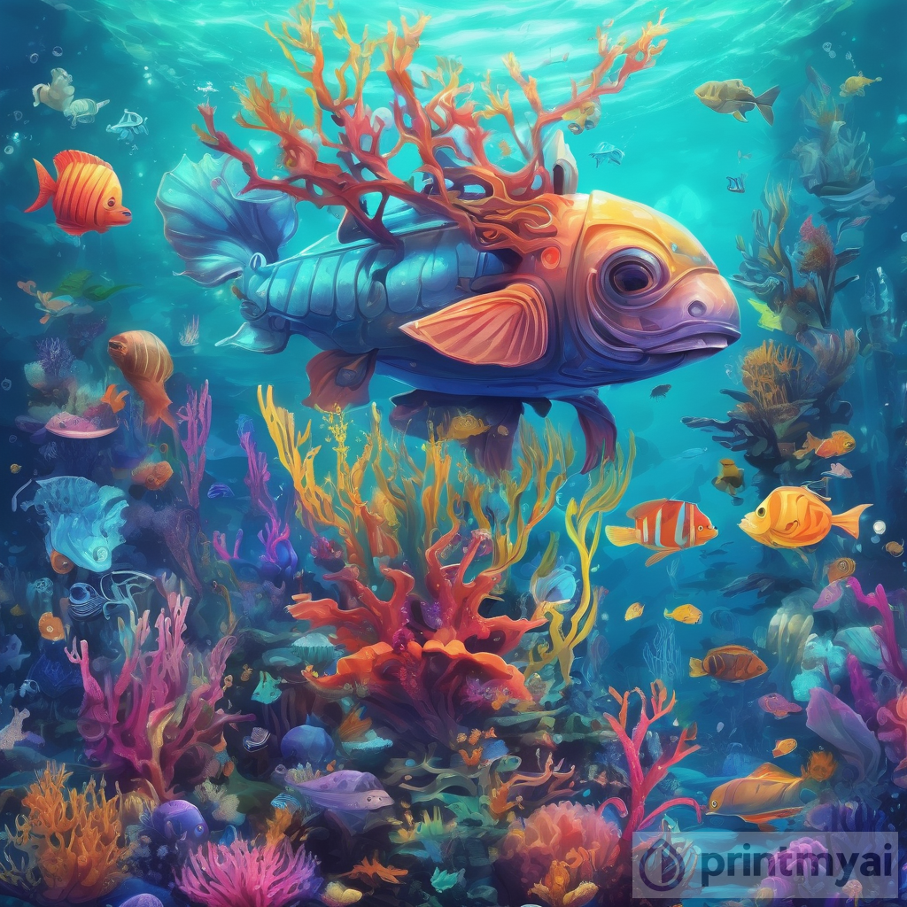 Vibrant Underwater Fantasy AI Art