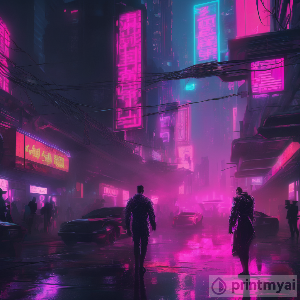Cyberpunk Noir: Dystopian AI Artwork