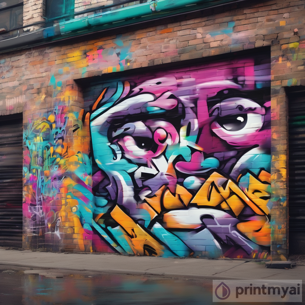 Vibrant Urban Graffiti AI Artwork