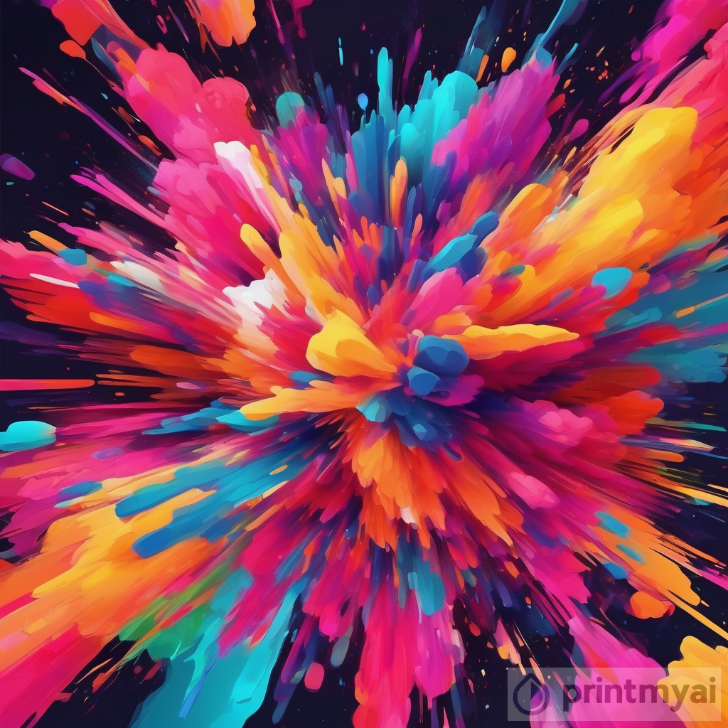 Abstract Color Explosions AI Artwork