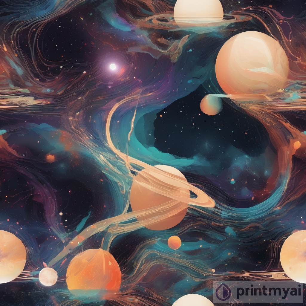 Abstract Cosmic Landscapes: AI Artwork