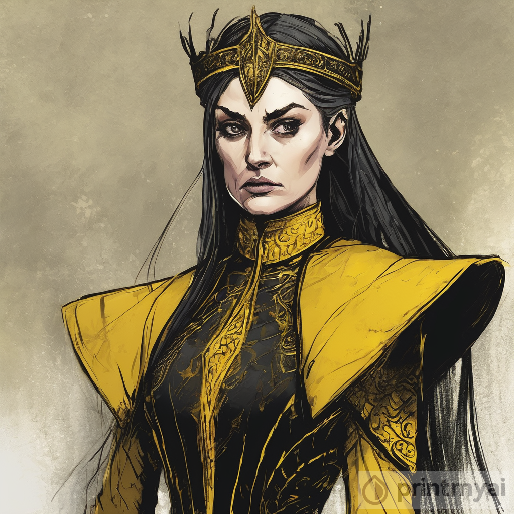 Asoiaf Lady Ravenna Baratheon in Black and Yellow Dress