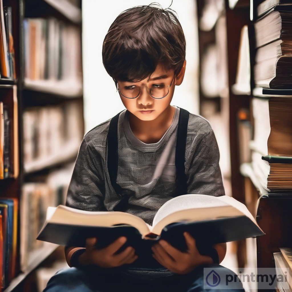 Captivating Image of Boy Reading Books