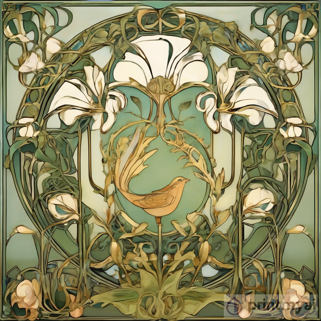 Art Nouveau Symbolism and Nature PrintMyAi