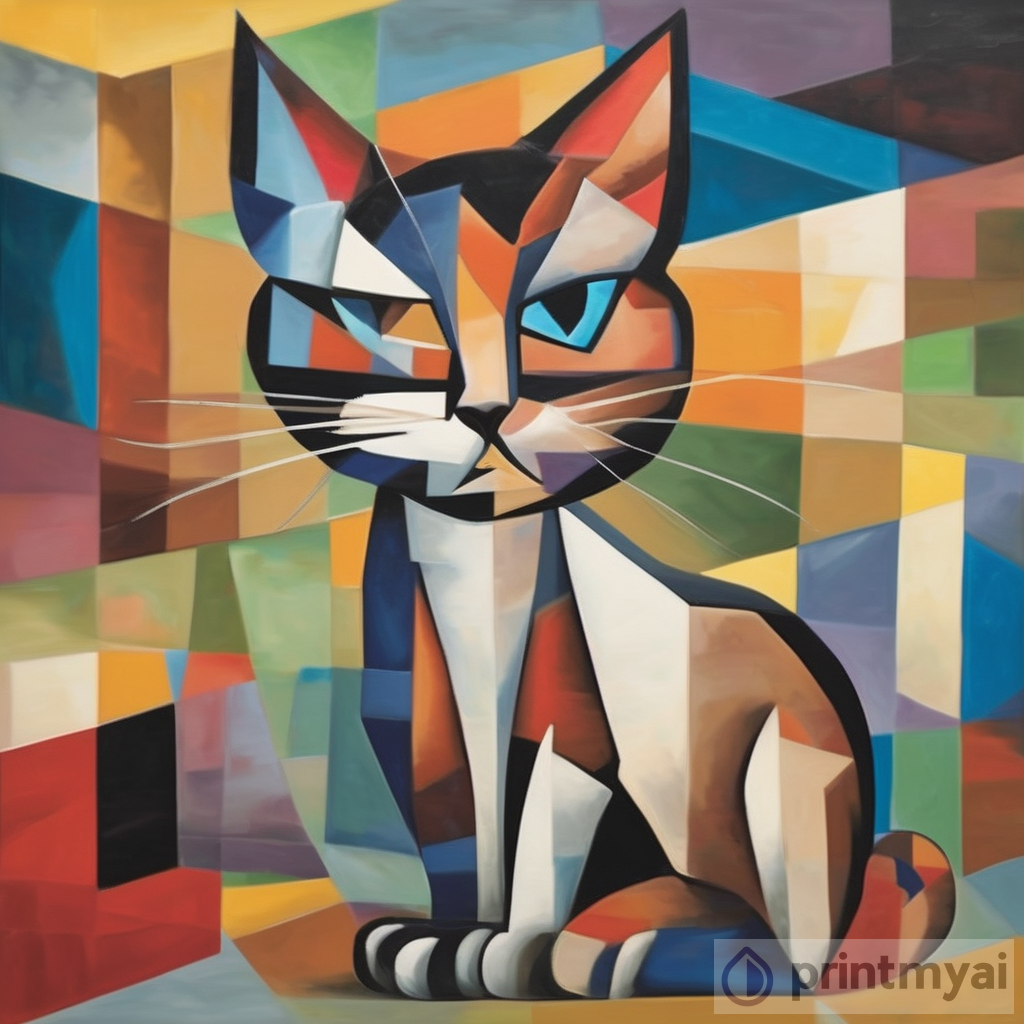 Avant-Garde Cubism Cat Art
