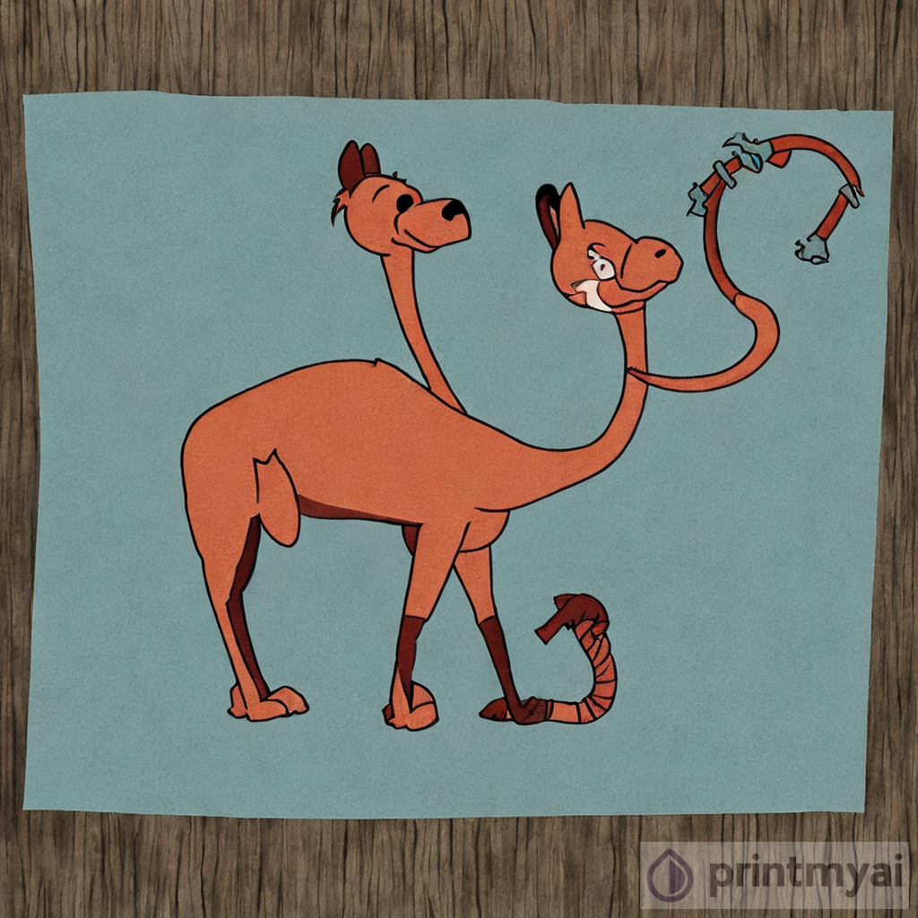 Fox Ties Tail to Camel - Disney Style Cartoon