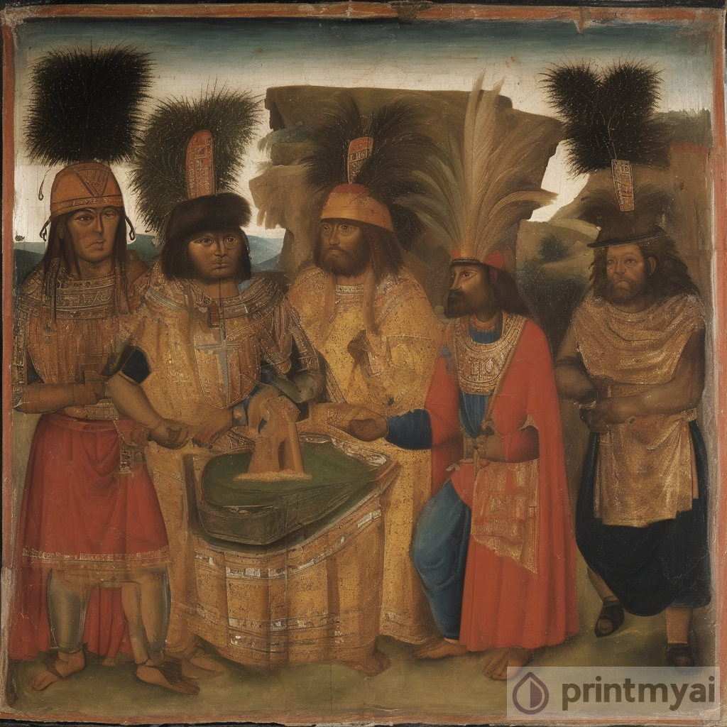 Dipinti della sterminazione degli Inca nel 1500