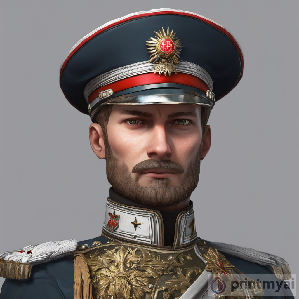 Holy Russian Empire Officer: Historical Fashion Splendor