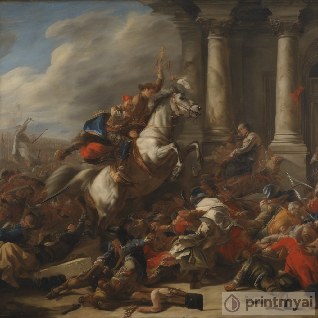 Dipinto guerra di successione spagnola nel 1700