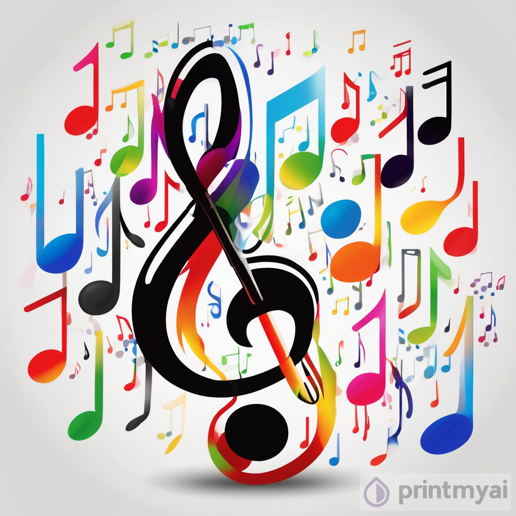 Vibrant Music Note Colour Painting