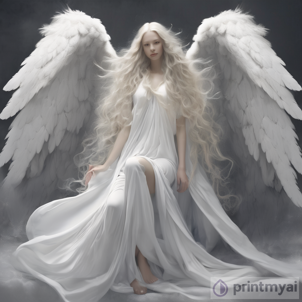 White Angel with Long Hair Art Inspiration