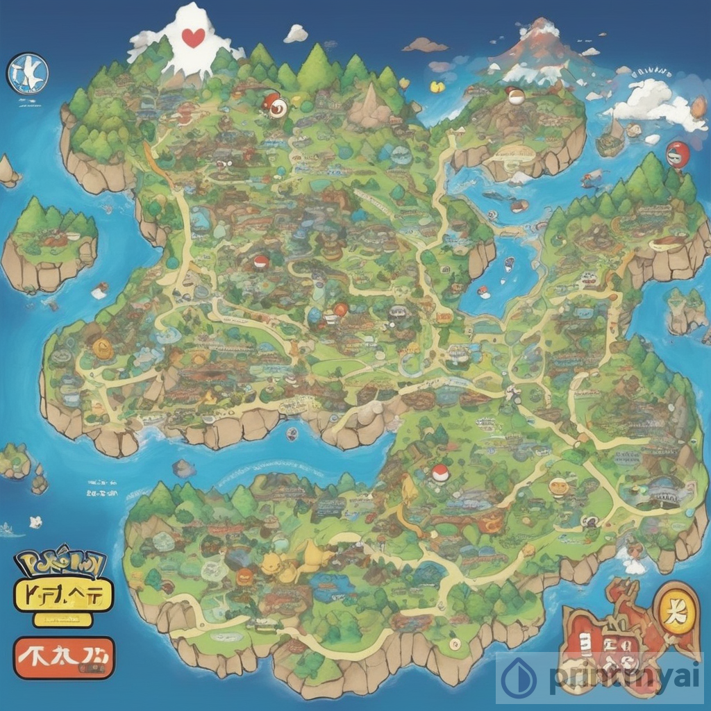 Mapa detallado de Pokemon inspirado en Japón