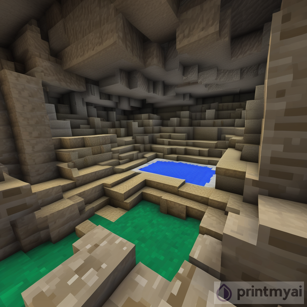 Exploring a Stone-Filled Minecraft Cave