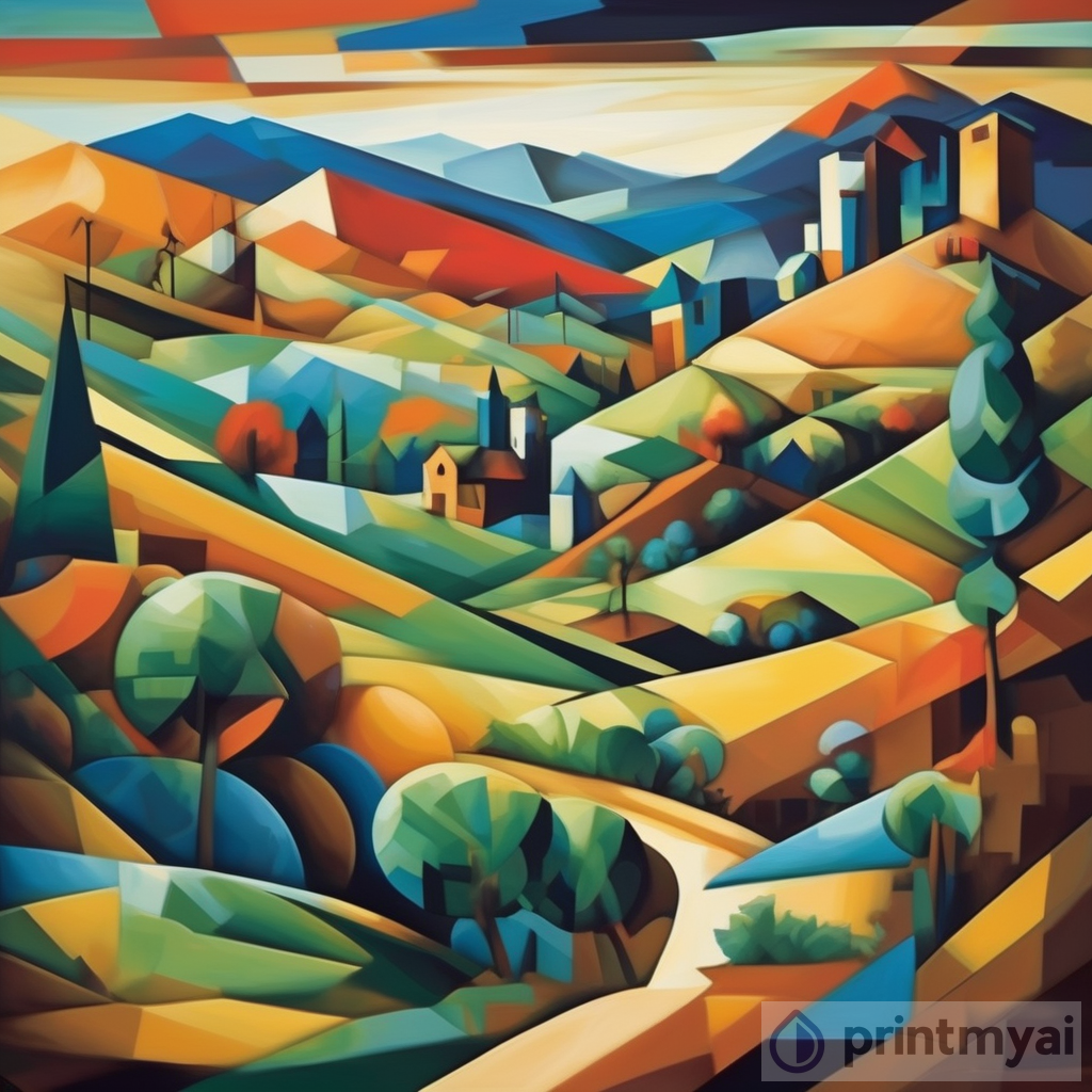 Exploring Cubism Landscapes: Art and Geometry Fusion