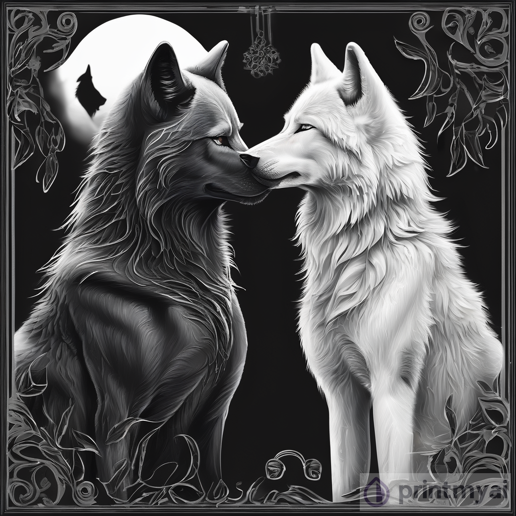 Black & White Wolf Kiss