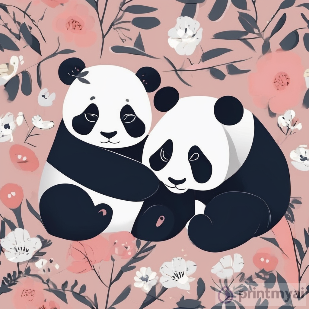 Adorable Panda Couple in Nature