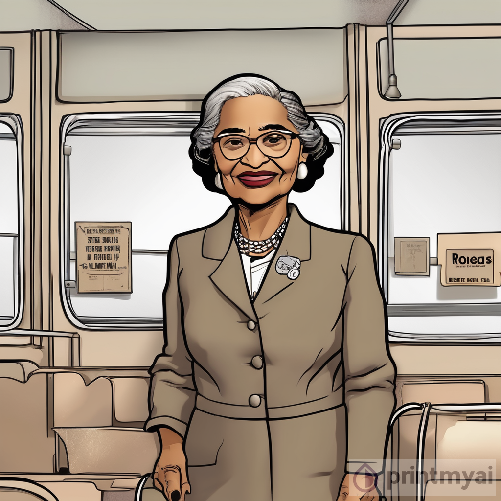 Courageous Rosa Parks: A Cartoon Depiction