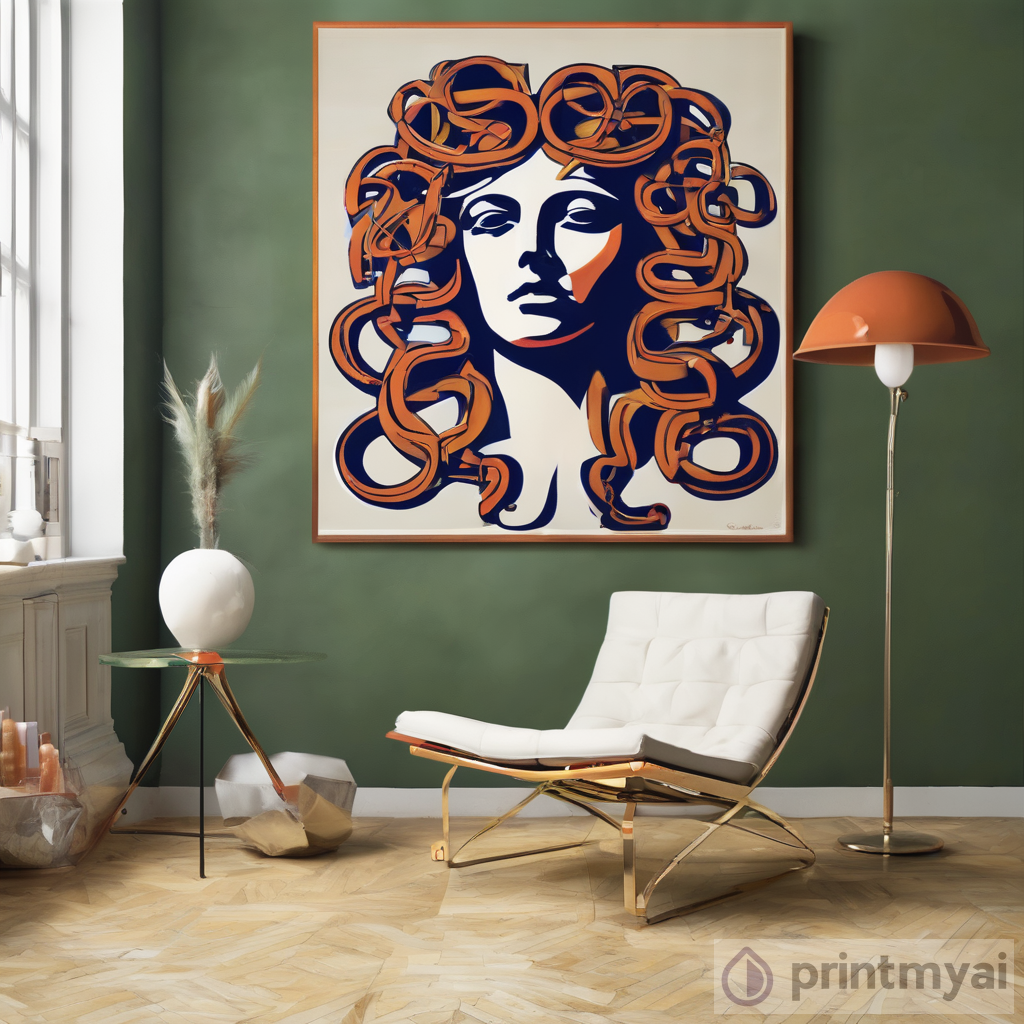 Le Medusa in 70's Geometric Art Style